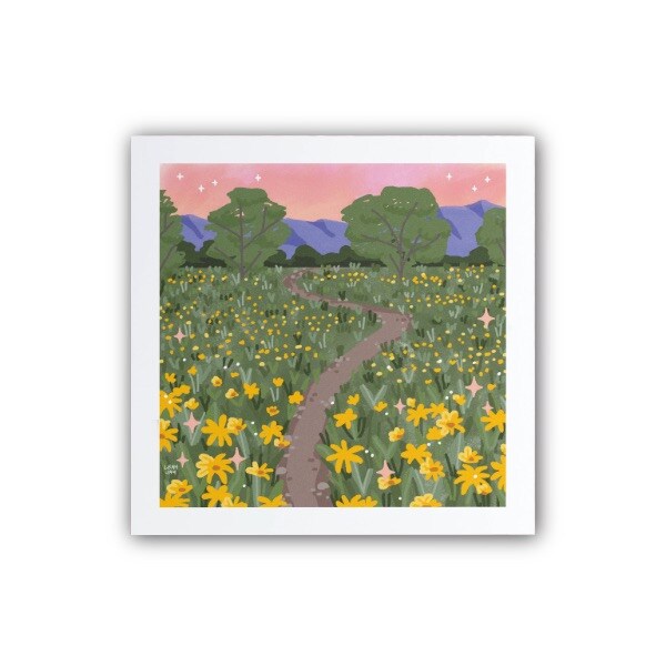 Utah meadow print leah jay illustration 5x5"
